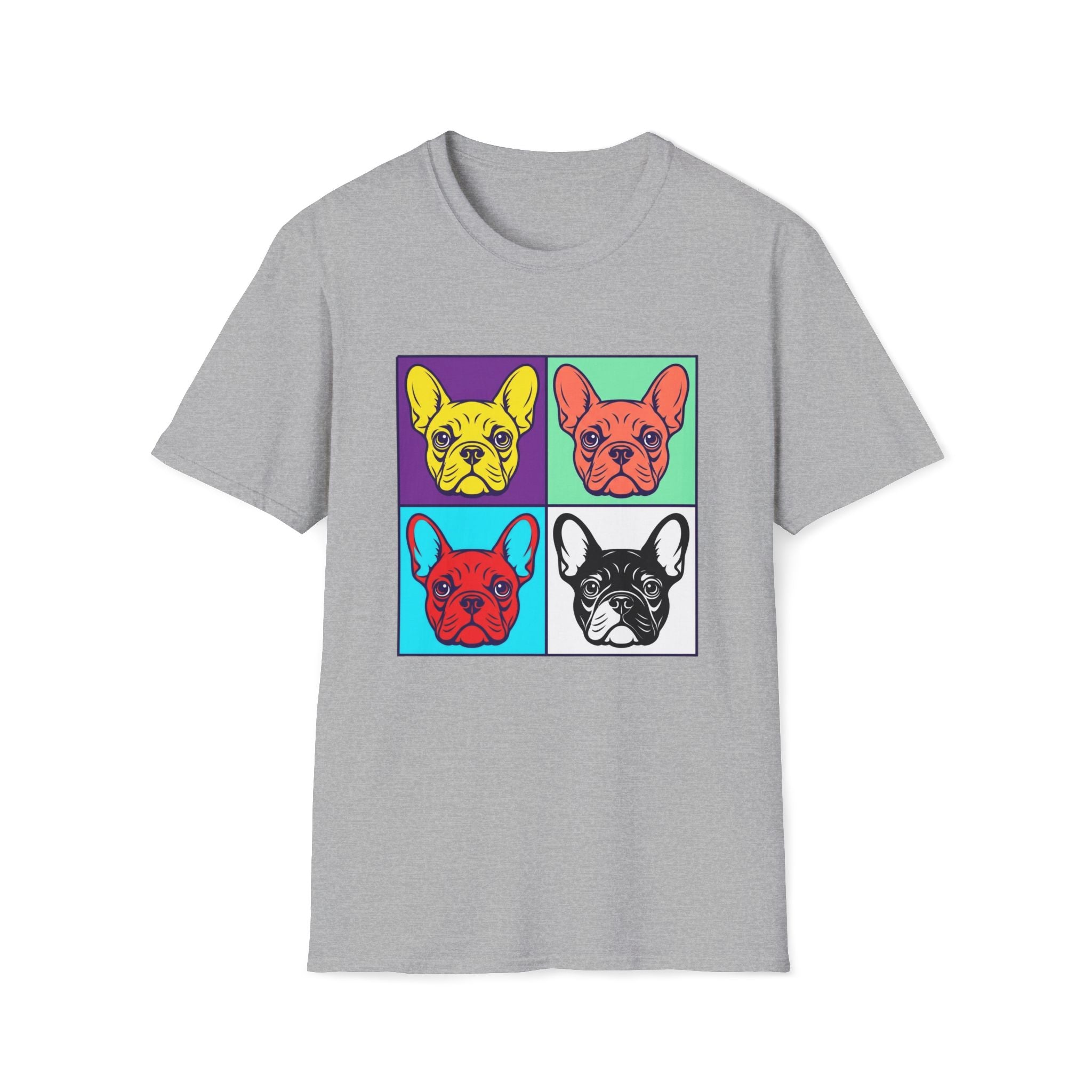 Pop Art Frenchie Grid Warm T-Shirt